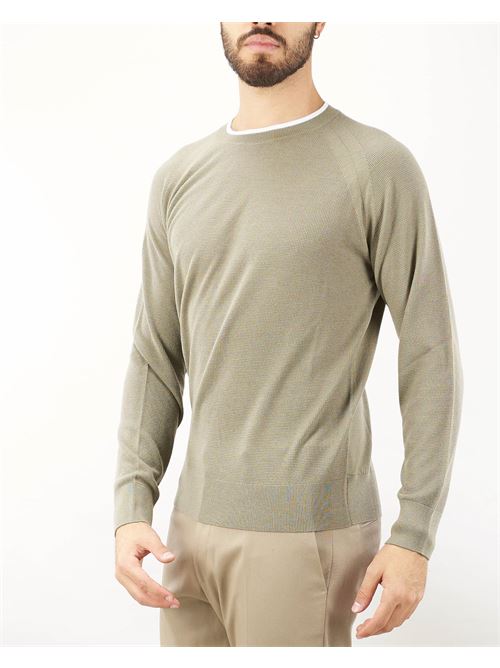 Jacquard sweater with contrasting neck profiles Paolo Pecora PAOLO PECORA | Sweater | A021F0011193